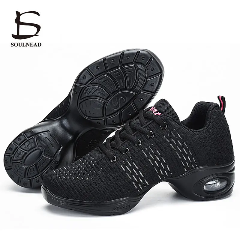 New Women's Modern Dance Sneakers Soft Outsole Lightweight Breathable Dancing Shoes Female Outdoor Fitness Sports Dance Shoes