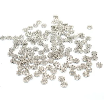 

CCB Square Beads Plastic Spacer Loose Beads DIY 4MM 1000pcs Silver color Small Snowflake Beads Jewelry Making