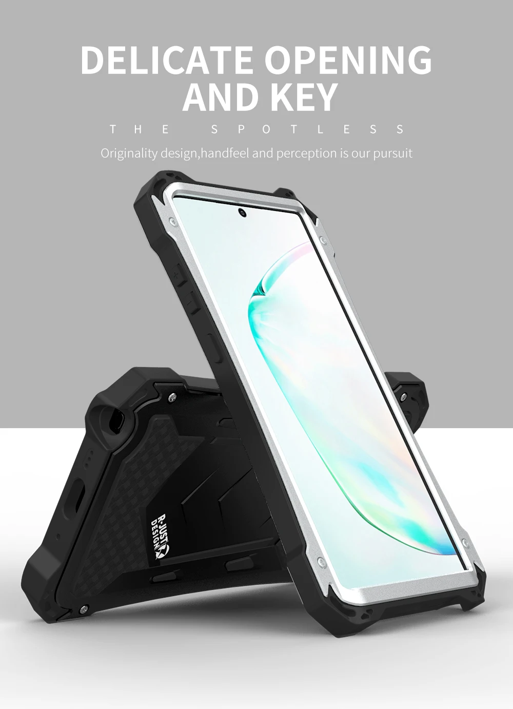 R-JUST For Samsung Note 9/Note 10 plus Luxury Doom Armor Duty Shockproof Metal Aluminum Phone Cases For Samsung Galaxy S10 plus