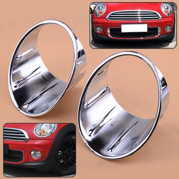 

CITALL Chrome 1Pair Car Front Chrome Fog Lamp Light Surround Trim Fit for Mini Cooper 3rd Gen F55 F56 F57