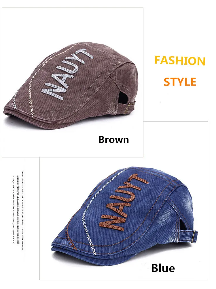 New Men's Hat Summer Outdoor Sports Berets Cap Fashion Sun Hat Letter Embroidery Berets Hat Casquette Hats