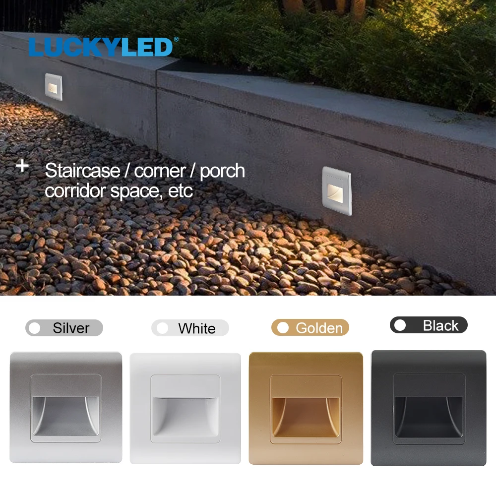 Motion Sensor Light LUCKYLED Recessed Led Wall Light with Motion Sensor AC110V 220V Indoor Stair Case Light Stairway Pathway Hallway Lamp
