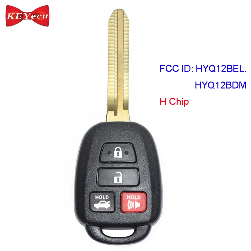 Set of 2 Car Key Fob Keyless Entry Remote fits 2014-2016 Toyota Camry / 2013-2015 Rav4 / 2014-2016 Corolla HYQ12BDM, HYQ12BEL H Chip 