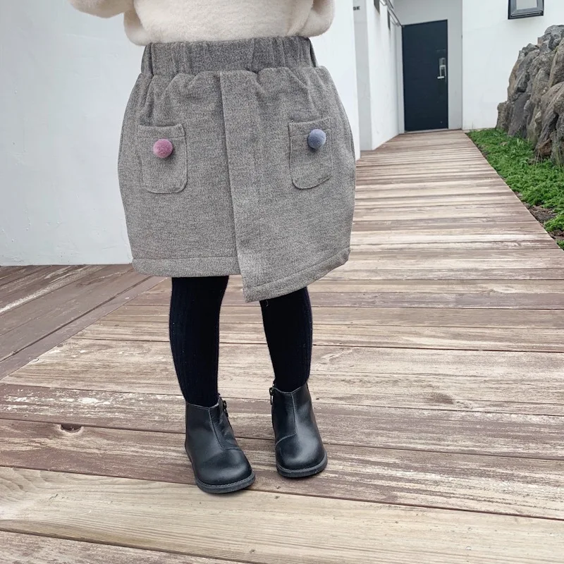 Autumn Winter Children's Skirt Thicken Fashion Hair Ball Girl Skirts Princess Pettiskirt High Quality Irregular Baby Girl Skirt