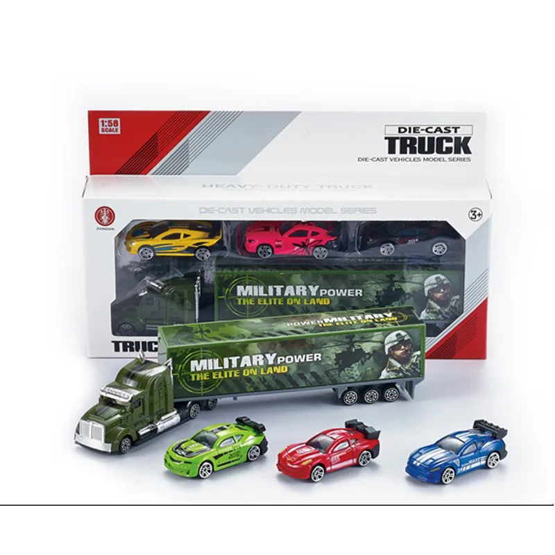 

Children Model Model Alloy Military Container Toy with 3 of Alloy Car Model Boy Toy Hot Selling