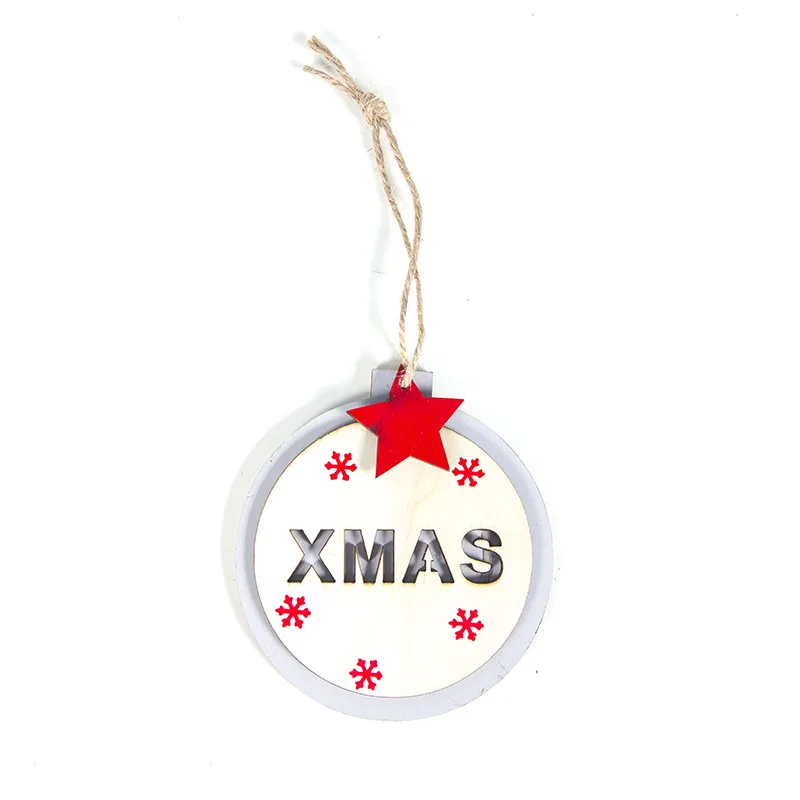 1pc-17-style B Xmas Рождественский Деревянный DIY кулон Noel гирлянды фигурные рождественские украшения для дома Natal Navidad дерево декор подарки на год - Цвет: 1pc-17-style B Xmas