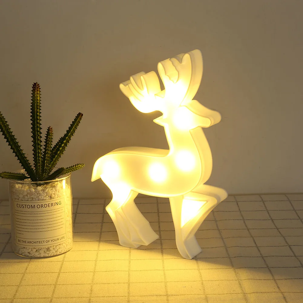 

LED Reindeer Shape Decor Light Christmas Festive Home Desktop Decorative Lamp WWO66