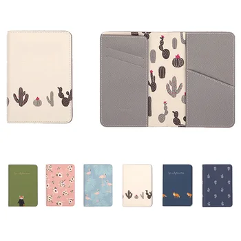 

Women Passport Cover PU Leather Printing ID Card Holder Travel Passport Holder Clip Men Flamingo Cover On The Passport Organizer