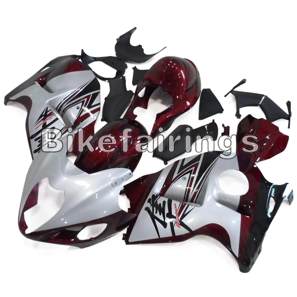 Полный обтекатели для Suzuki GSXR1300 Hayabusa 1997-2007 98 99 00 01 02 03 04 05 06 ABS Мотоциклетный кузов темно-красный цвет жемчужно-белый