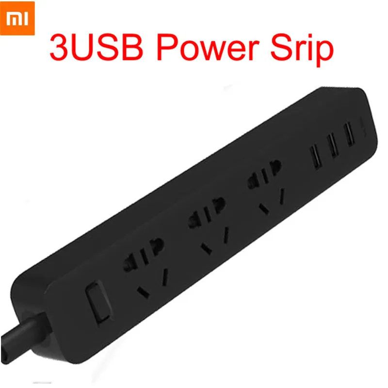 

Original Xiaomi Mijia Mi Power Strip 2A Fast Charging 3 USB Extension Socket Plug 3 Standard Sockets EU Adapter home use