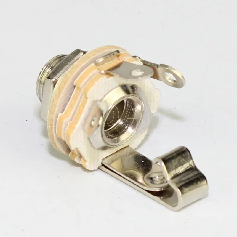 50PCS 1/4" 6.35MM Mono Stereo Input Jack Plug Socket Phone Jack With Switch For Electric Guitar Bass Audio Female Connector
