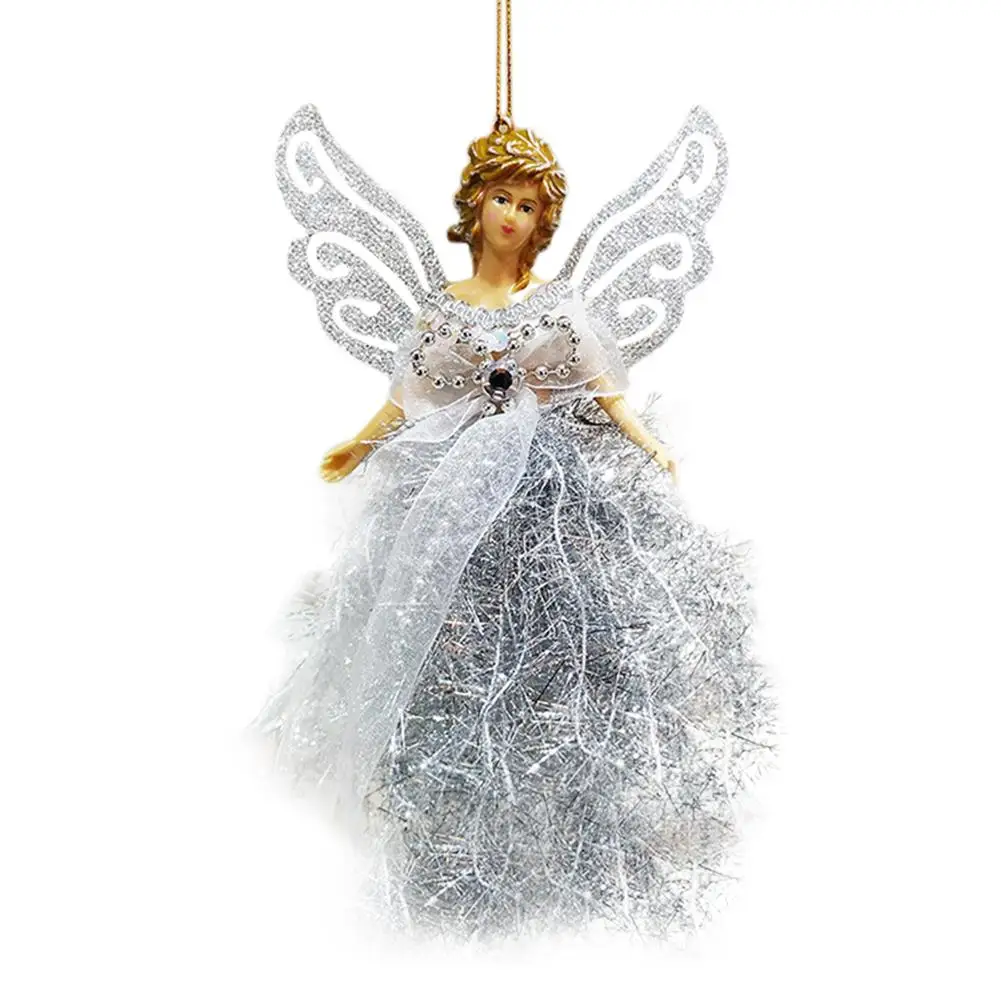 Мини Ангел Рождественская елка кулон с серебряными крыльями для Рождественского украшения орнамент с рождественской елкой Маленький милый элегантный Ангел Кулон - Цвет: E