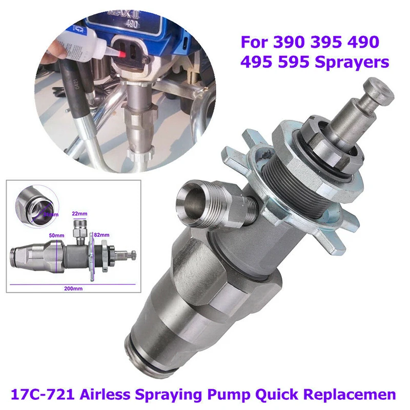 

1X Pump Body Assembly 390 395 490 495 595 Large Flow Airless Sprayer 17C721 17C-721 Aluminum Alloy Tool Parts High Quality