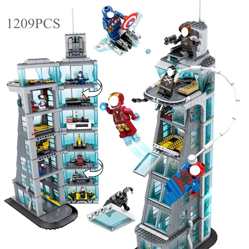 

1209PCS Avengers Building Compatible Children's Assembled Building Blocks Iron Man Captain America Toy Christmas Birthday Gift