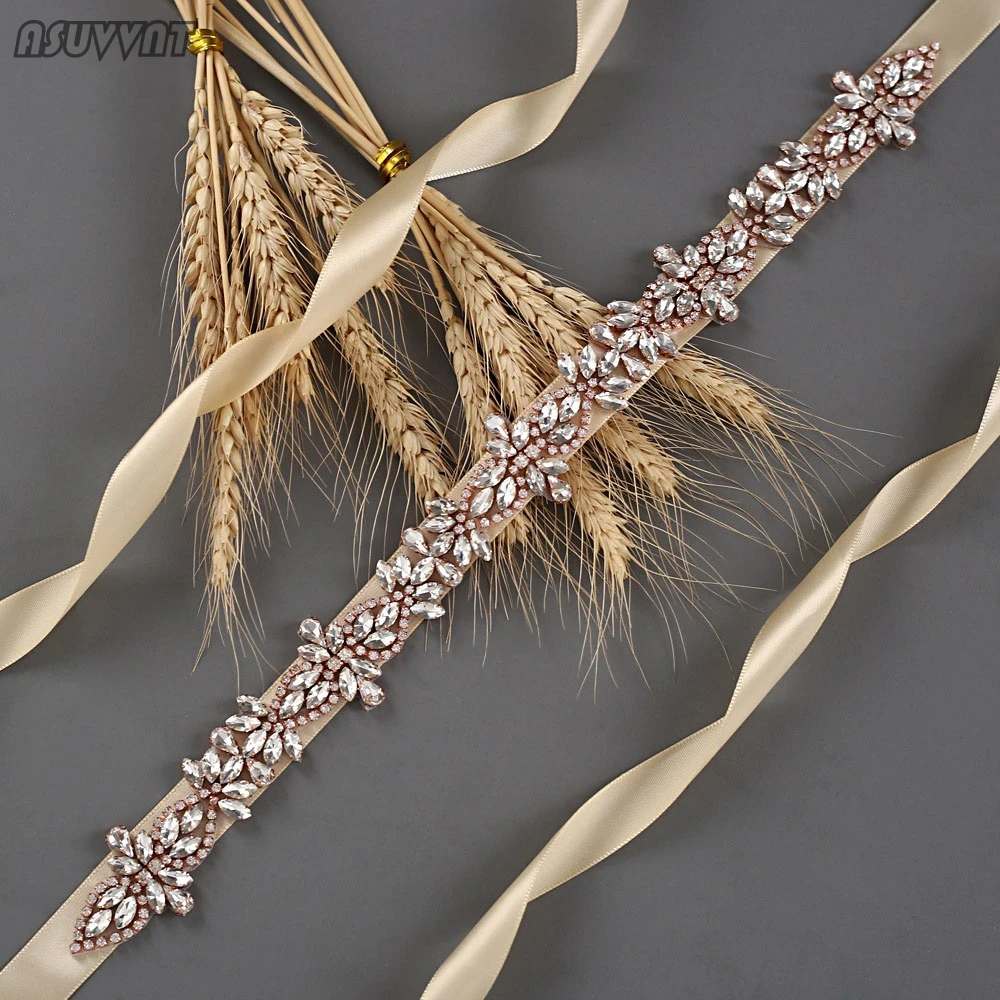 

Fashion Women Belt Wedding Crystal Drill Belt New Diamond Applique Sash Belt Bridal Sash Belt Champagne Belt For Party Dress