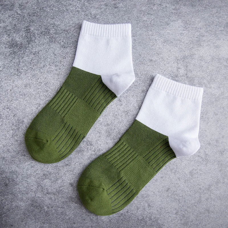 1 пара, однотонные мужские носки, невидимые носки по щиколотку, мужские летние дышащие тонкие мужские носки-башмачки, походные носки, баскетбольные Носки - Цвет: White