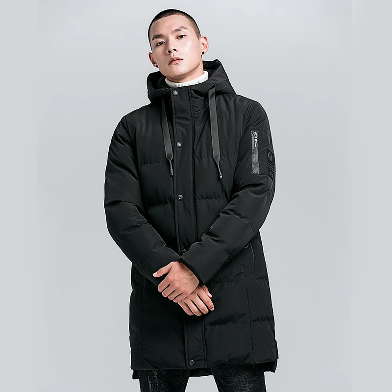 Winter Jackets Men Hooded Long Coat Black Parka Thick Keep Warm Windproof Outerwear Casual Mens Clothes Puffer Jackets Plus Size