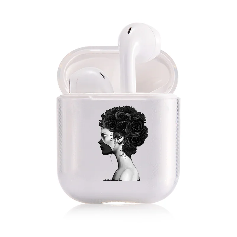 I301615 Чехол для AirPods 2 1, чехол, цветок, беспроводные Bluetooth наушники, прозрачный силиконовый мягкий чехол на Air Pods, Apple Funda Capa - Цвет: I301615