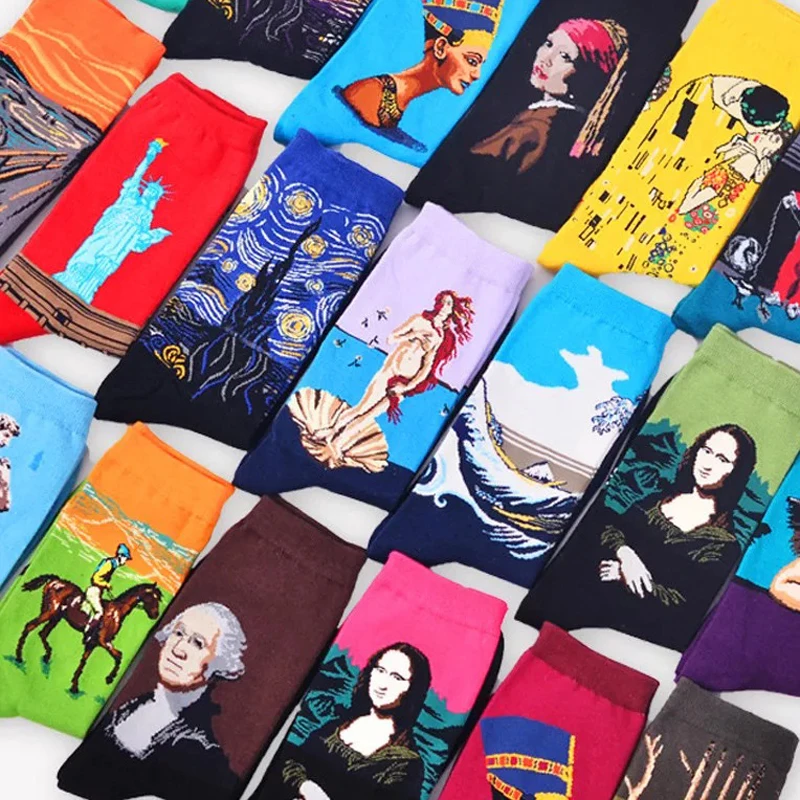 

Носок женский осенне-зимний в стиле Ван Гога, 1 пара