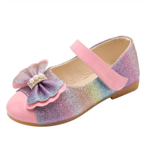Детская обувь для девочек; обувь для детей; повседневная обувь для маленьких девочек; обувь принцессы с жемчужным бантом; Zapatillas Nino - Цвет: Розовый