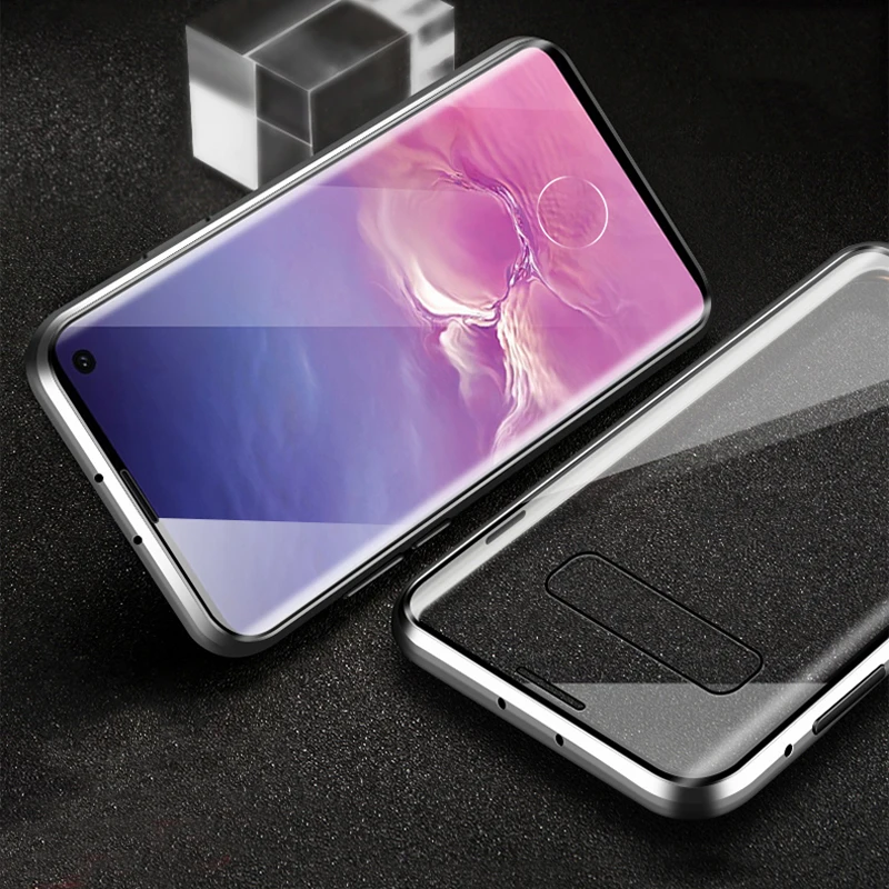 Двухсторонний Магнитный адсорбционный стеклянный чехол 360 градусов для Samsung Galaxy S8 S9 S10 Plus S10E 5G A8 чехол для телефона