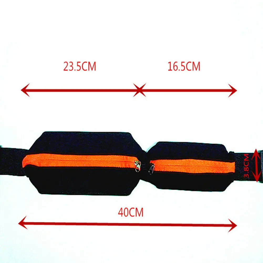 Двойной карман бегущий бегун поясной ремень сумка пакет бум Спорт Бег Тренажерный Зал Фитнес Повседневная Водонепроницаемая Регулируемая поясная сумка унисекс