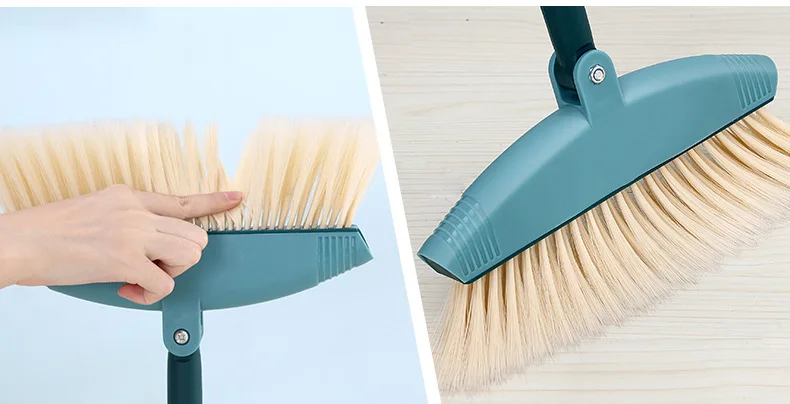 Broom Dustpan Set Household Soft Bristle Windproof Wiper Blade Plastic Broom Cleaning Combination Sweeping Useful Product with T