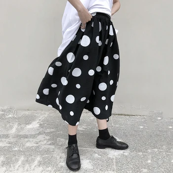

Korea High Elastic Waist Black Dot Print Split Temperament Half-body Skirt Women Fashion Tide New Spring Autumn 2020 1N538