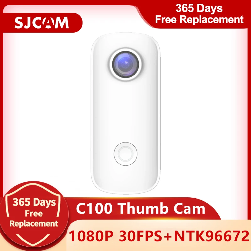 Precio bajo Cámara de Acción SJCAM-cámara para pulgar C100 Original, 1080P, 30FPS, H.265, 12MP, NTK96672, Chipset, 2,4 GHz, WiFi, 30M, funda impermeable qzKDNWngL