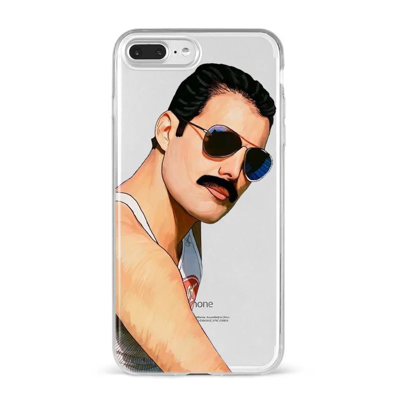 Чехол для телефона для Coque iPhone X XR XS Max 8 8Plus 7 7Plus 6 6S Plus 5S SE Фредди Меркури Queen band Мягкий силиконовый чехол - Цвет: TPU