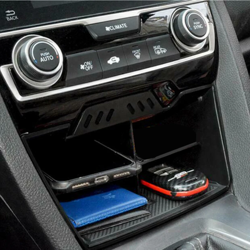 For Honda Civic 10th- 1pc ABS Inner Console Central Multifunction Storage Box Accessories Parts