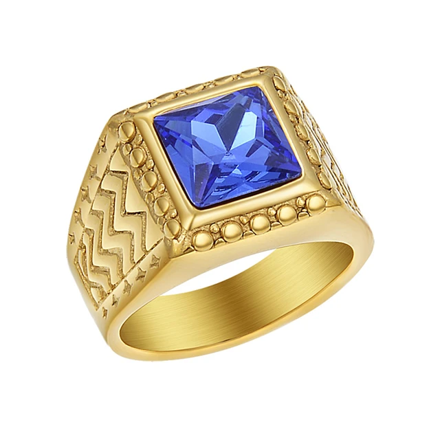 Blue Stone With Diamond Latest Design High-quality Gold Plated Ring For Men  - Style B274 - Soni Fashion at Rs 800.00, Rajkot | ID: 2851544567462