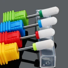 1 шт. гладкая верхушка керамический сверло для ногтей пилка для ногтей роторный очиститель заусенцев электический маникюрный станок аксессуар инструменты для дизайна ногтей