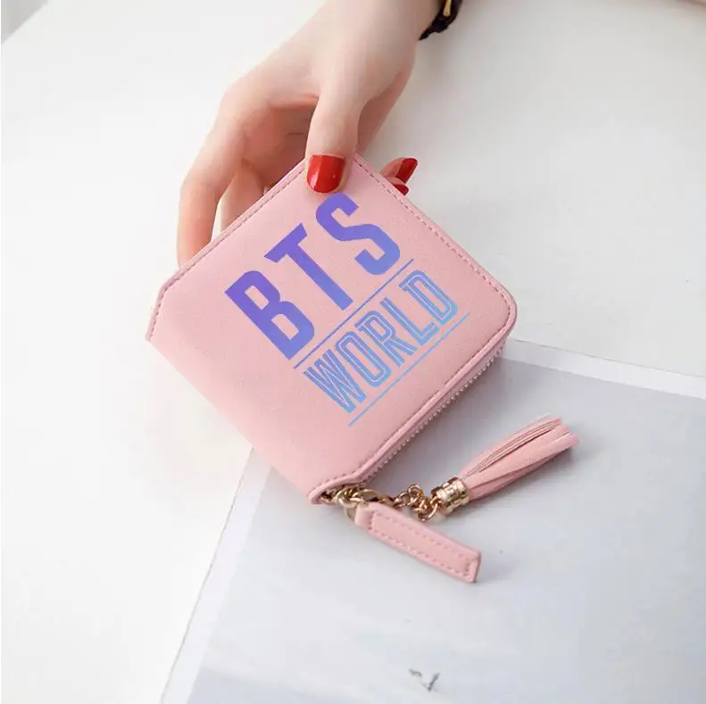 Кошелек, BT21, кошелек, Корейская звезда, мульти-слот короткий кошелек - Цвет: Pink 7