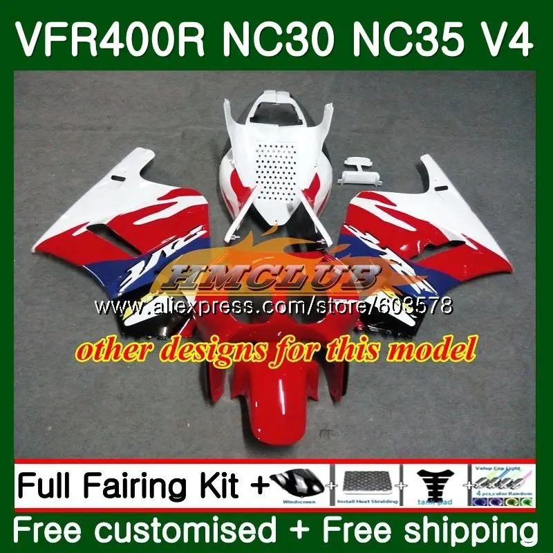 VFR400 R для HONDA VFR400R NC35 1993 1994 1995 1996 1997 1998 99CL. 47 ЛРВ 400 R NC24 93 94 95 96 97 98 белые, красные обтекатели