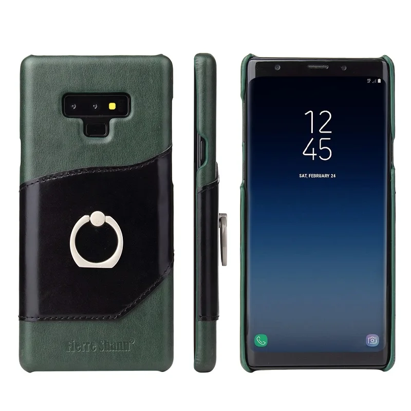Чехол для samsung galaxy note 9 8 10+ ударопрочный жесткий чехол из натуральной кожи для samsung S10 S8+ чехол - Цвет: Green 033