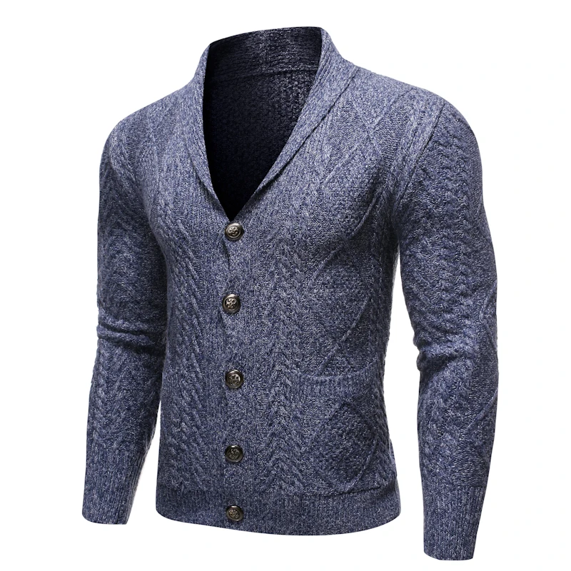 Loldeal Solid Color Long-sleeved Sweater Fashion Casual Lapel Button Cardigan Mixed Cotton Comfortable Knitting Loldeal Solid Color Long-sleeved Sweater Fashion Casual Lapel Button Cardigan Mixed Cotton Comfortable Knitting