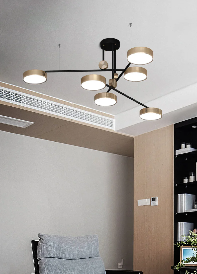 Пост-современный роскошный светодиодный светильник-люстра вращающийся свет для гостиной лампа минималистичный отель Вилла подвесной светильник
