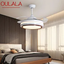 OULALA – ventilateur de plafond moderne, lame Invisible avec télécommande, LED, 3 couleurs, pour la maison, salle à manger, chambre à coucher, Restaurant