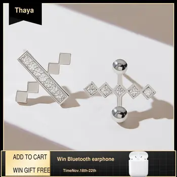 

Thaya Creative Design + - Shape Fashion Earring Stud Plated 18K Gold Crystal Zircon Stud Ear For Women 2020 Fine Jewelry Gift