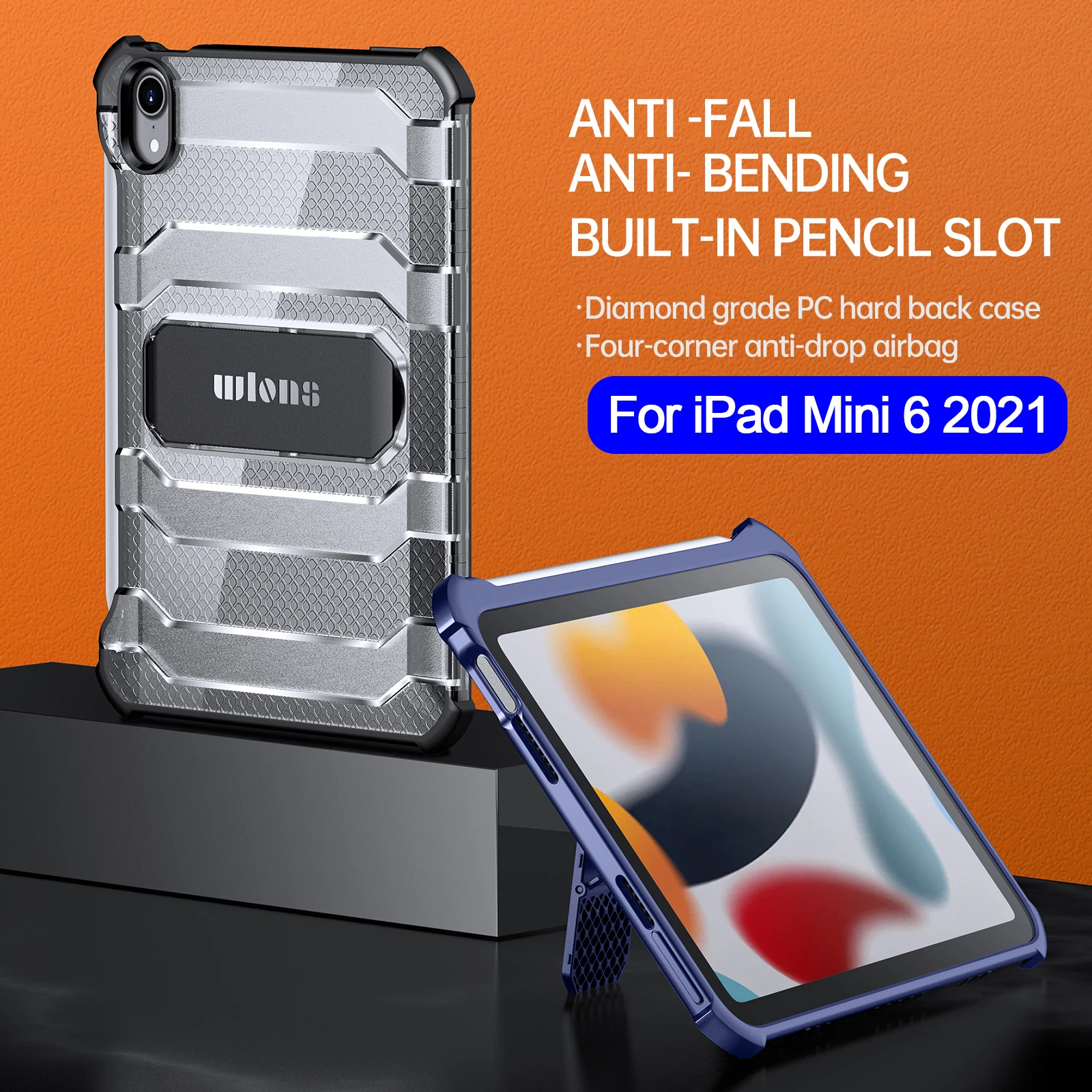 For iPad Mini 6 2021 Mini6 Case Armor Shockproof Matte Transparent