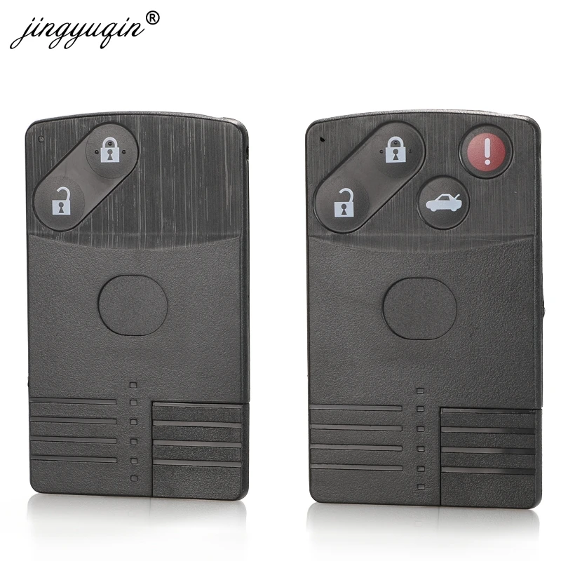 Jingyuqin замена Пульт дистанционного управления смарт-ключ-карта оболочки 2/4 кнопки для Mazda 5 6 CX-7 CX-9 RX8 Miata MX5 необработанное лезвие FOB чехол