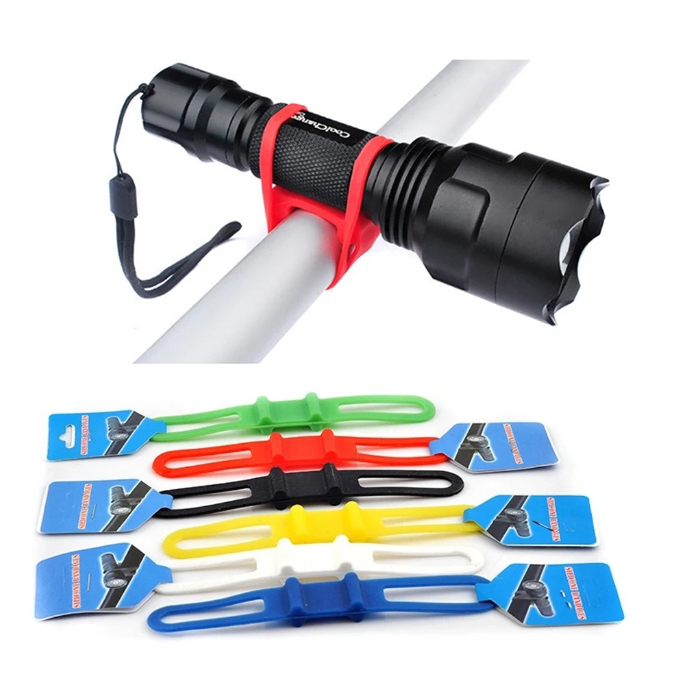 Mtb Bike High Elastic Silicone Fixed Band Flash Light Torcia Strumenti Di Riparazione Per L'Equitazione Del Telefono Reggiatura Accessori Per Ciclismo