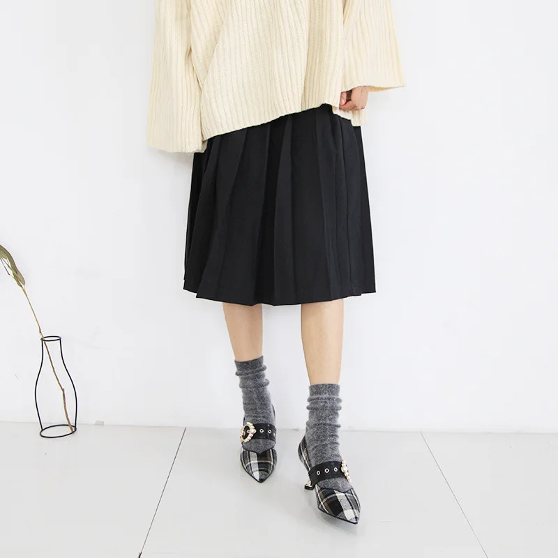 

2019 New Autumn Winter Added Thickness Women Socks Medium Length Basic Warm Girl Socks Long Soft Rabbit Wool Lady Long Socks