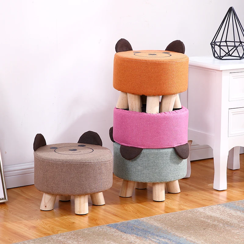 

Cute Bear stool fashionable children's creative living room sofa simple modern cartoon domestic bench hippo kid's furniture