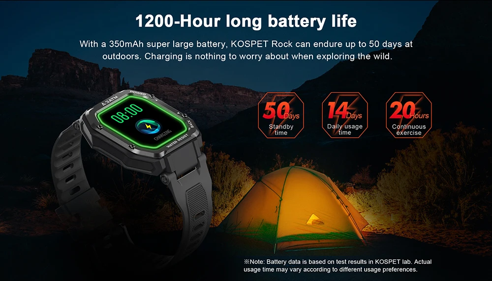 Smartwatch 2021 KOSPET ROCK Rugged Watch For Men Outdoor Sports Waterproof Fitness Tracker Blood Pressure Monitor Smart Watch