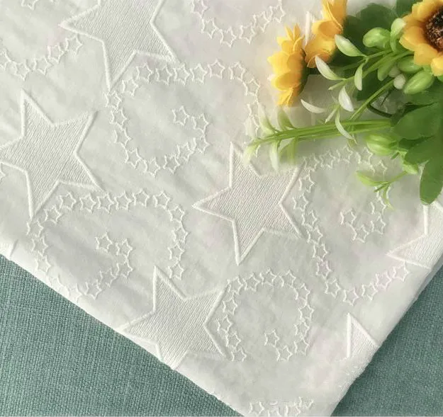 Хлопковая ткань белая звезда вышивка кружевная лента 140 см ручной работы DIY Одежда платье Домашний текстильные аксессуары