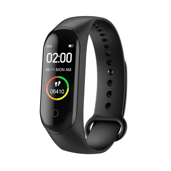 

M4 Color Screen Smart Bracelet Heart Rate Blood Pressure Blood Oxygen Exercise Step Weather Reminder Smart Band Sports Wristband