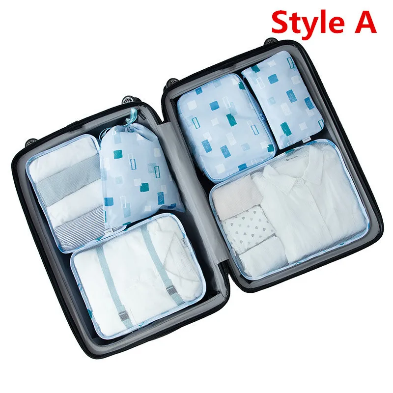 Мужские дорожные сумки наборы водонепроницаемый куб для упаковки портативная одежда сортировочный Органайзер сумка для хранения женский багажный аксессуар