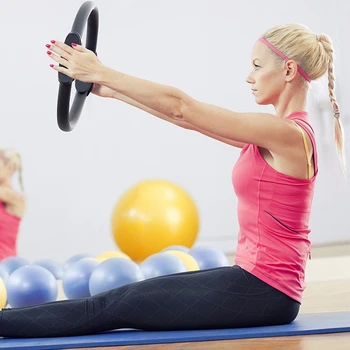 

Pilates Ring Magic Circle Body Sport Exercise Fitness Strength Yoga Tool-Black